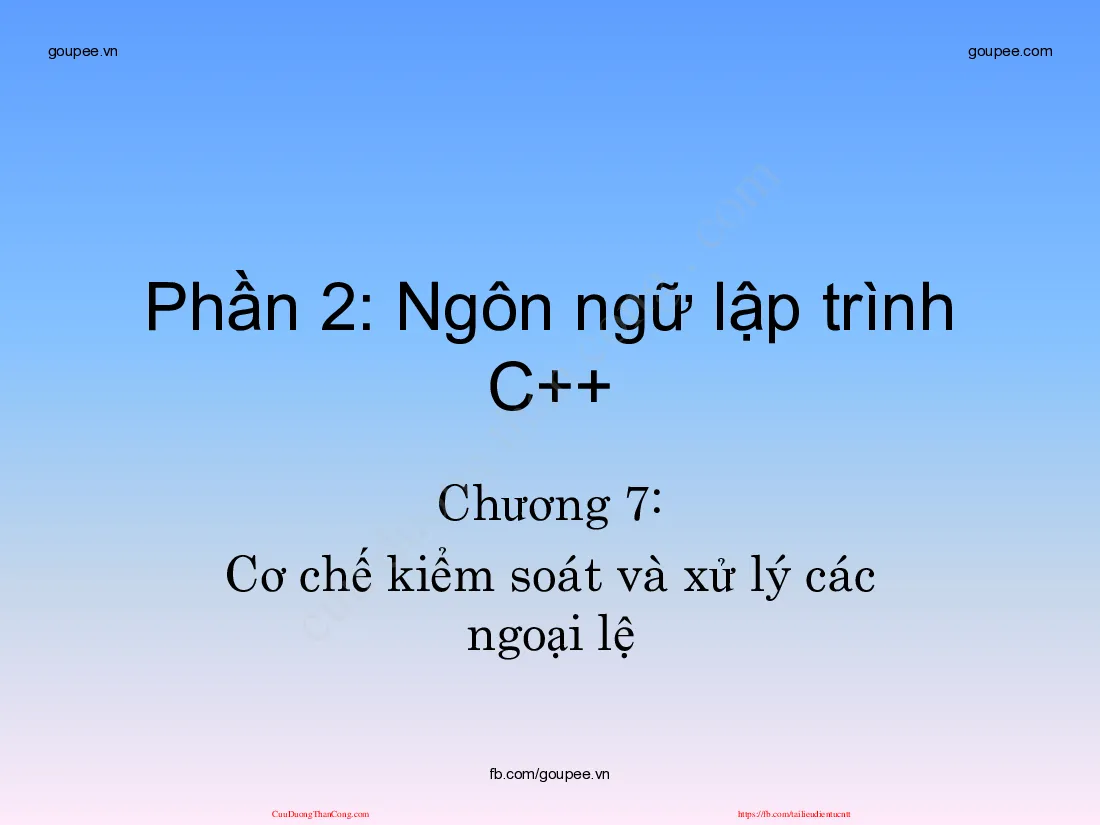 Ngôn ngữ lập trình - Chương 7 (HUST)