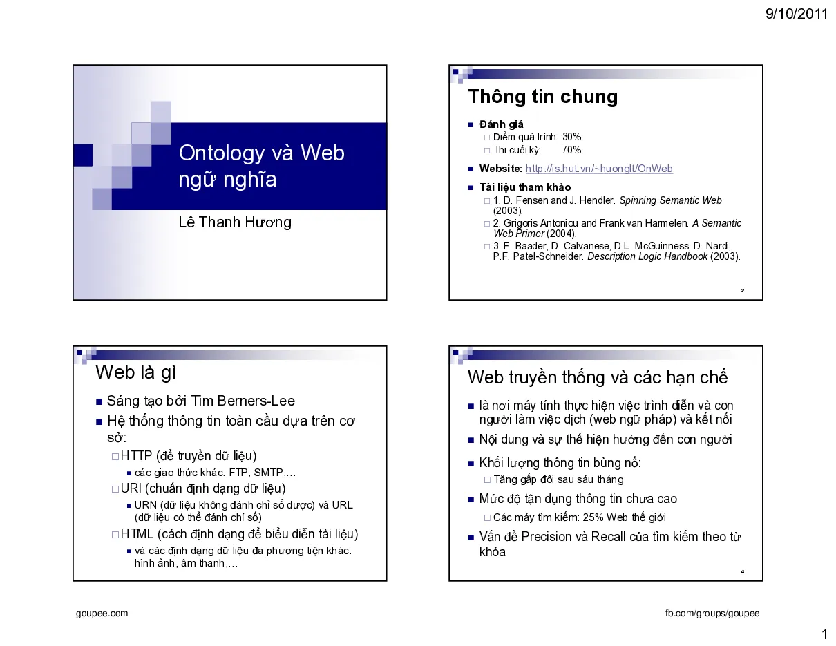 Ontology Web ngữ nghĩa - Bài 1 Semantic WEb (HUST)
