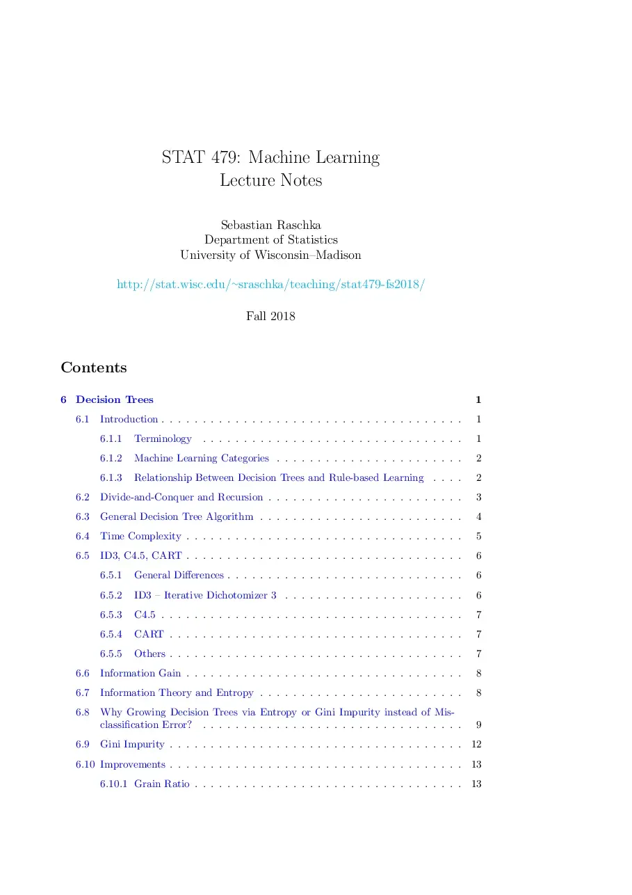 Trees notes (06) (Cây quyết định trong Máy học) - Sebastian Raschka