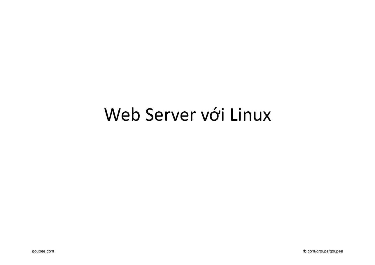 Linux Phần mềm mã nguồn mở (HUST) - C15.Web server với Linux
