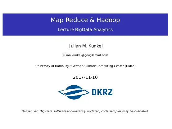 Giới thiệu về Hadoop và MapReduce - Julian M. Kunkel