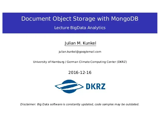 Lưu trữ tài liệu hướng đối tượng với MongoDB - Julian M. Kunkel