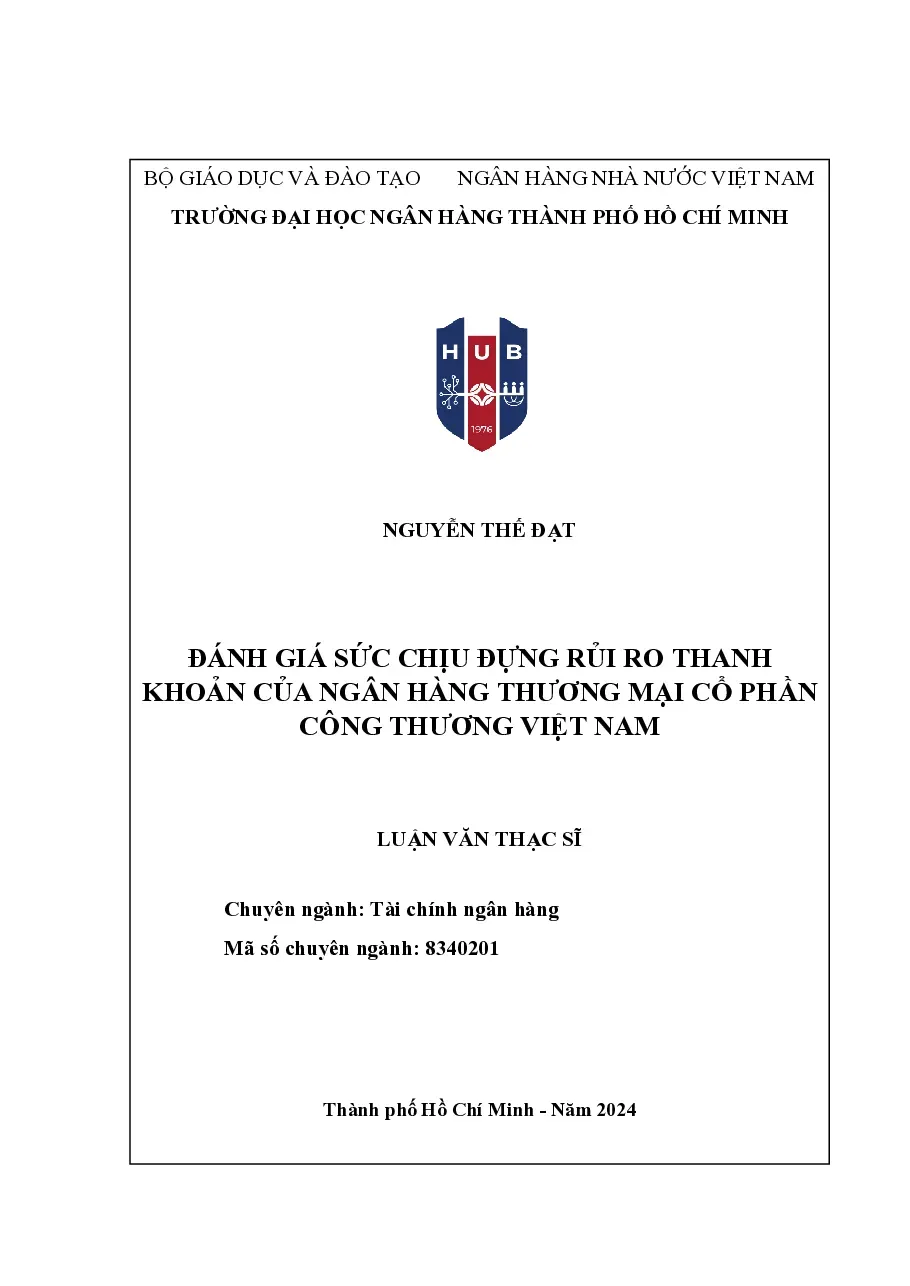 [LV thạc sĩ] Đánh giá sức chịu đựng rủi ro thanh khoản của Vietcombank - TG.Nguyễn Thế Đạt