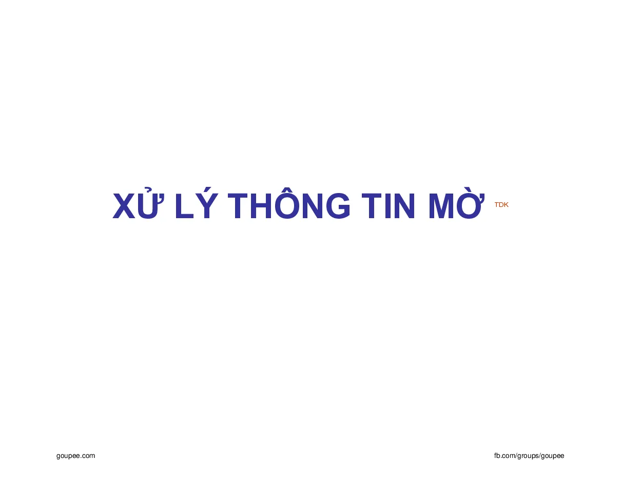 Slide Xử lý thông tin mờ HUST P3