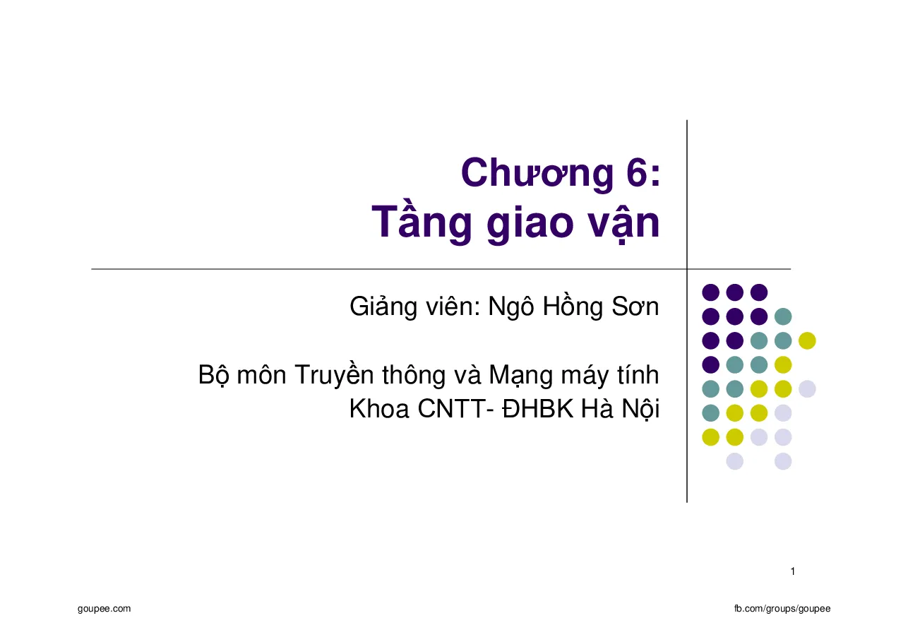 Nhập môn mạng máy tính - C6.Tầng giao vận (HUST) GV. Ngô Hồng Sơn