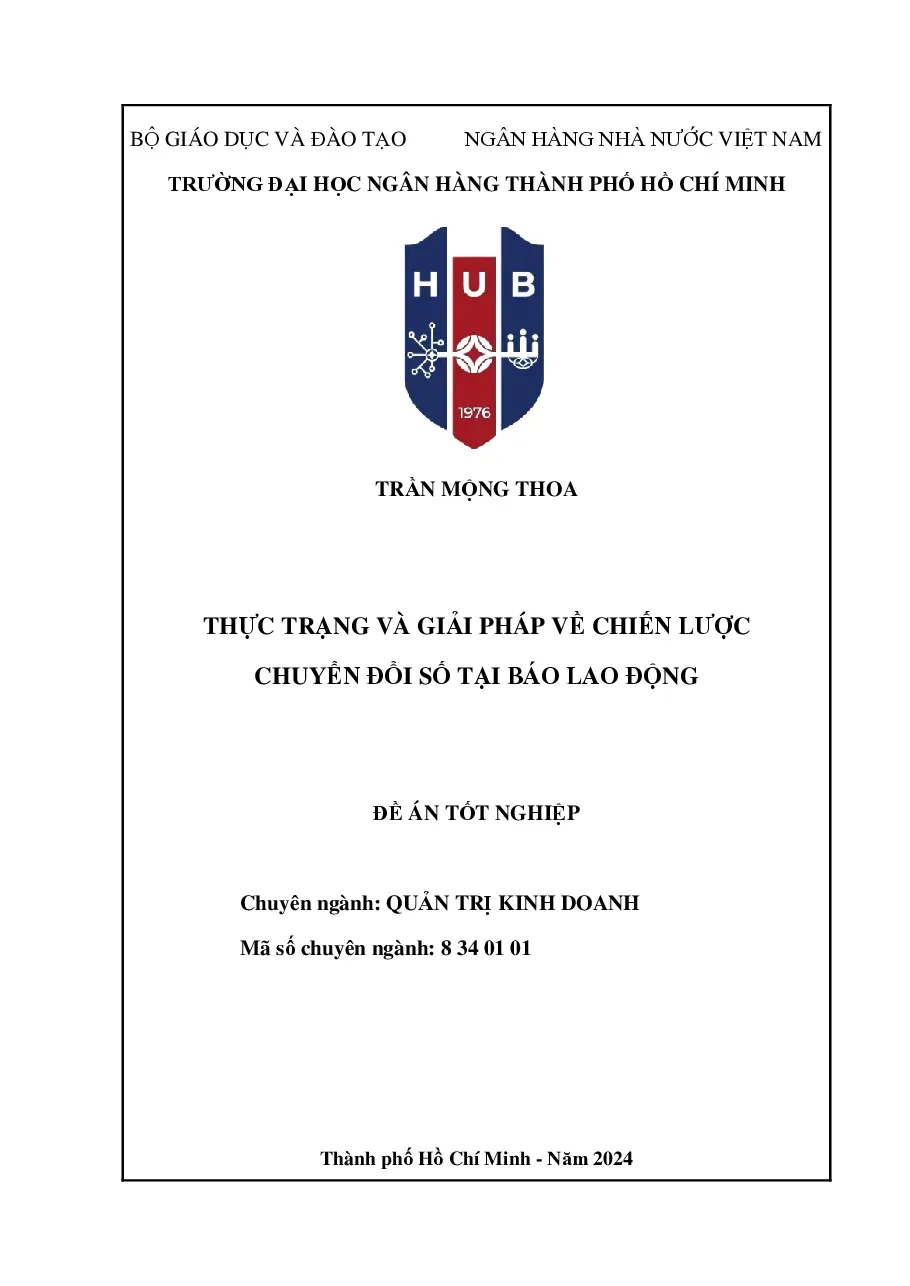 [Đề án] Thực trạng và Giải pháp về chiến lược chuyển đổi số tại Báo Lao Động - TG.Trần Mộng Thoa