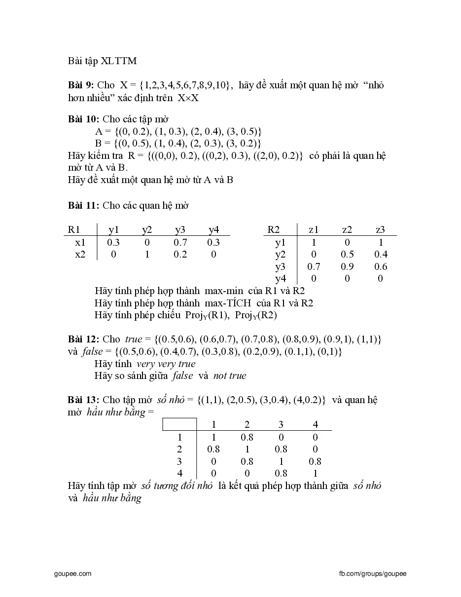 Xử lý thông tin mờ - Bài tập P2 (HUST)