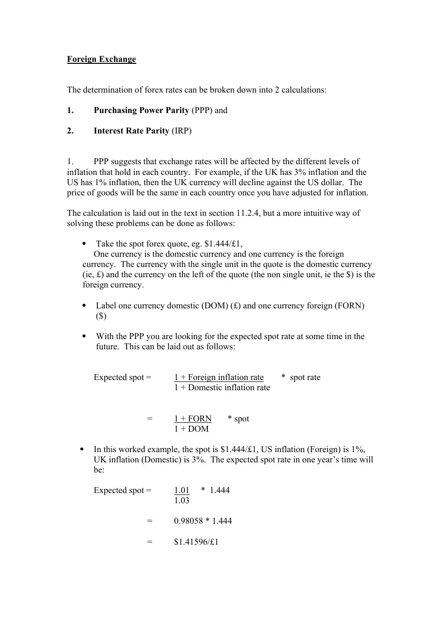 Foreign Exchange PPP and IRP calc explained (Module 11) (Tính tỷ giá hối đoái dựa trên Ngang giá sức mua)