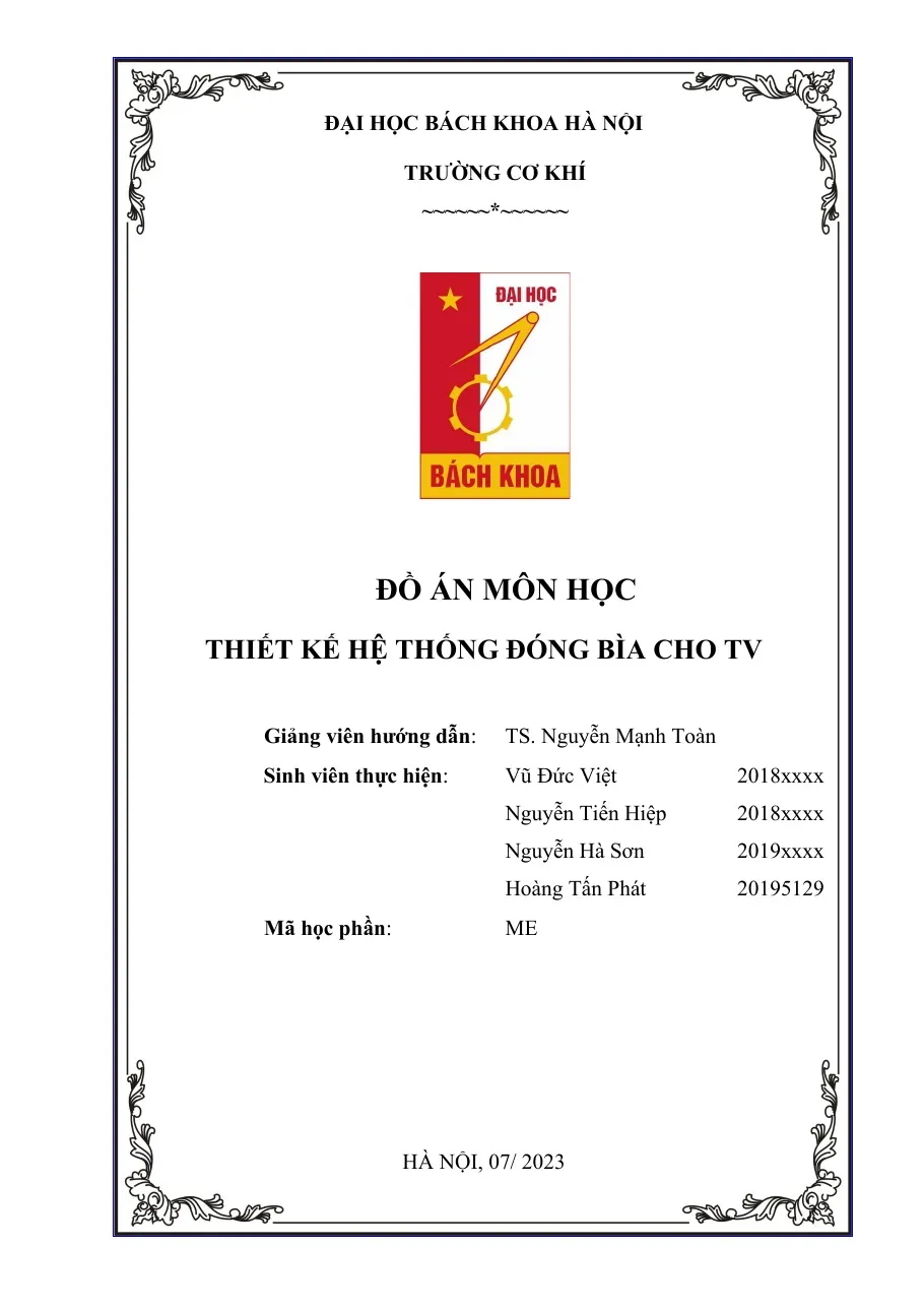 [Đồ án] Thiết kế hệ thống đóng bìa cho TV - TG.Vũ Đức Việt, Nguyễn Tiến