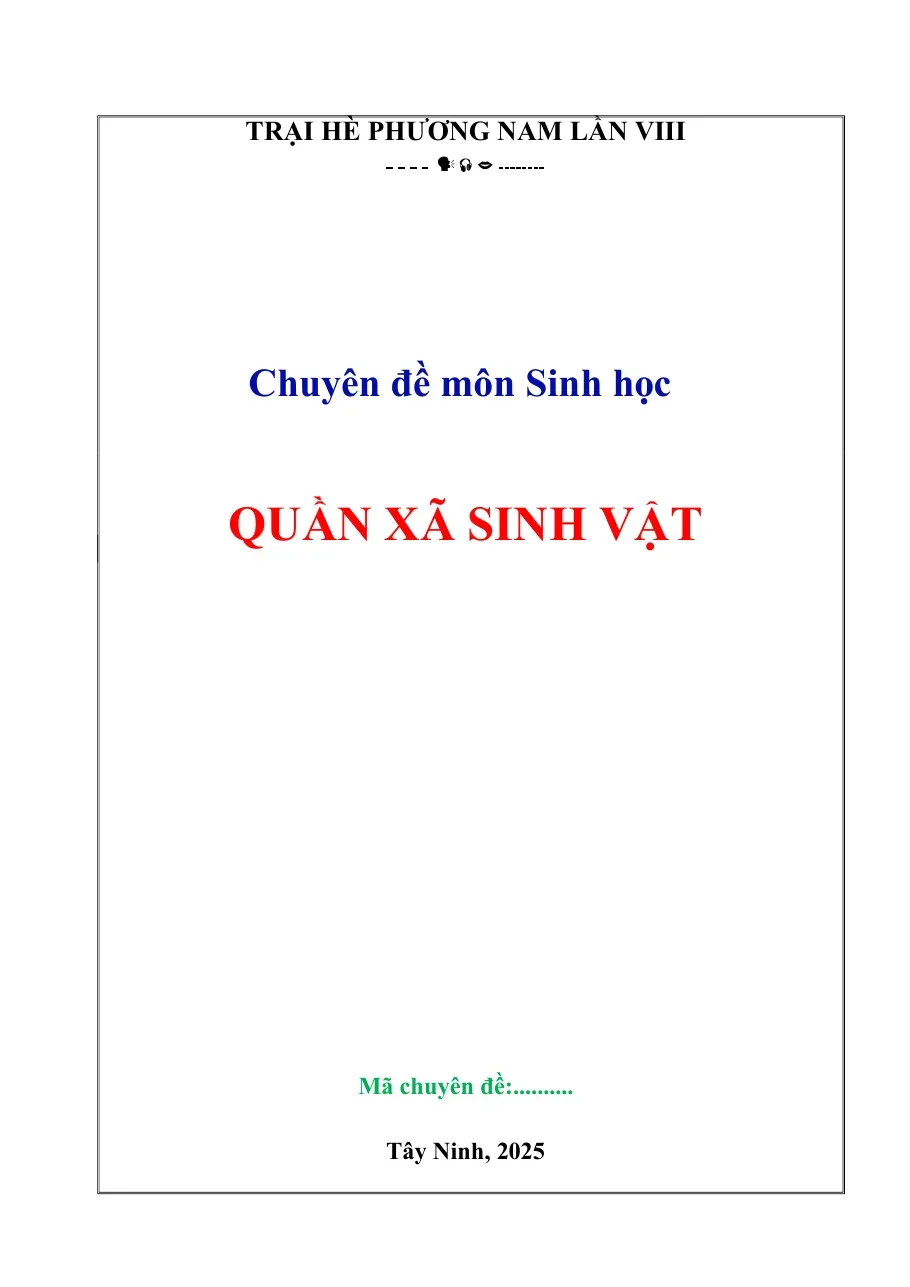 [Chuyên đề] Quần xã sinh vật