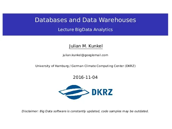 Cơ sở dữ liệu quan hệ, SQL (03) - Julian M. Kunkel