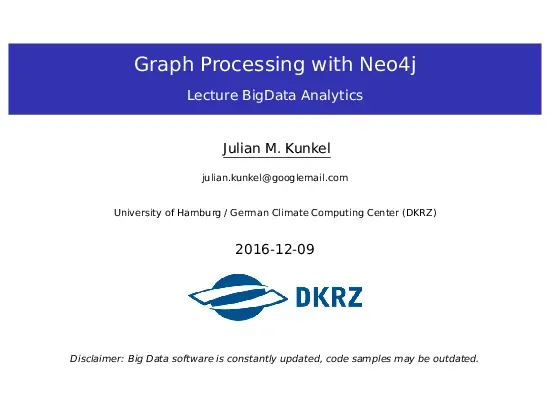 Neo4j (08) (Xử lý đồ thị với Neo4j) - BigData Analytics - Julian M. Kunkel