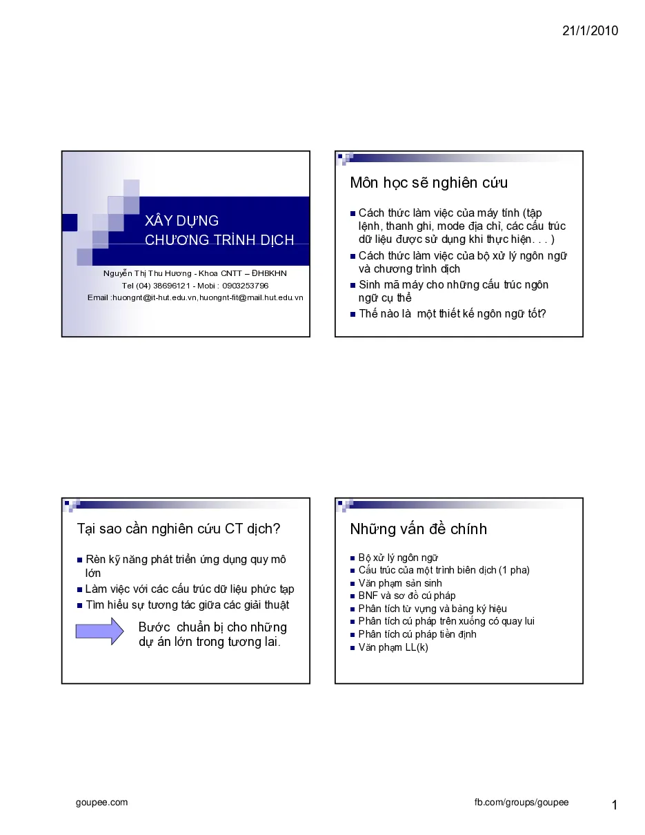 Slide Chương trình dịch (UNIT1) - GV Nguyễn Thị Thu Hương