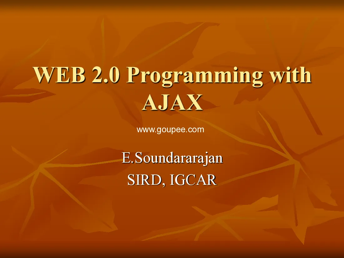 Slide Web thế hệ mới - Chapter 2.1 ajax introduction