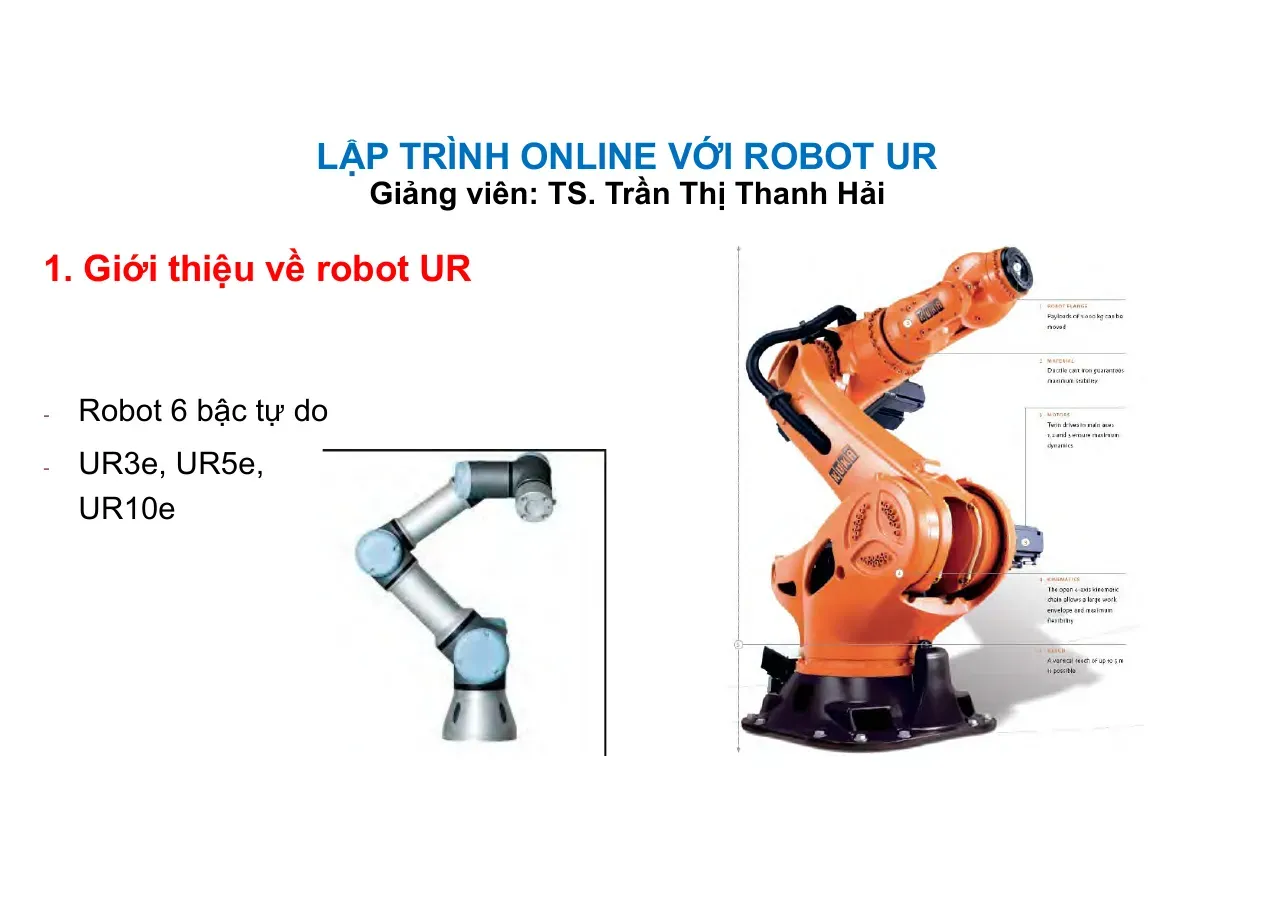 Lập trình online với robot UR - TS.Trần Thị Thanh Hải