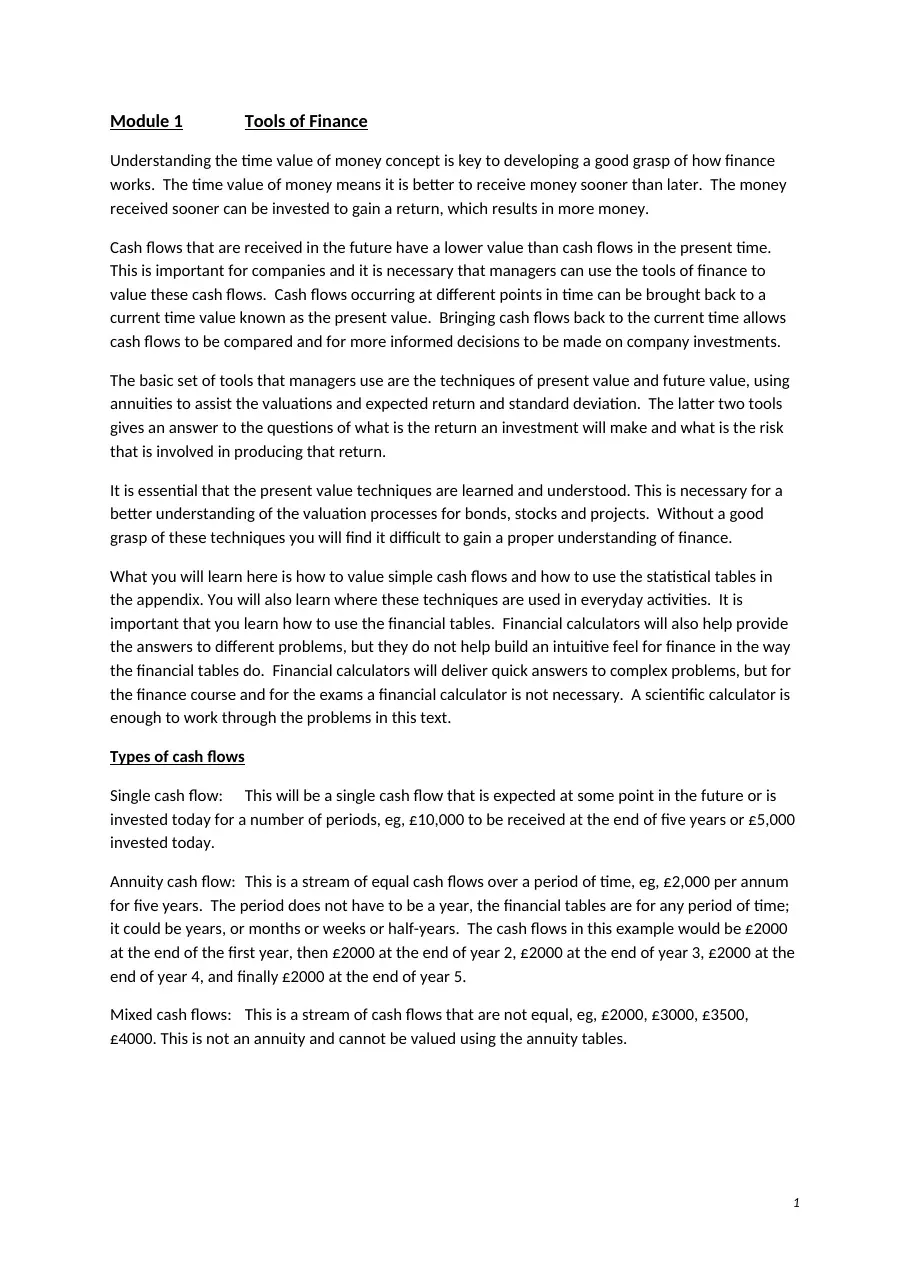 Module 1 PV, FV Annuities SEP13