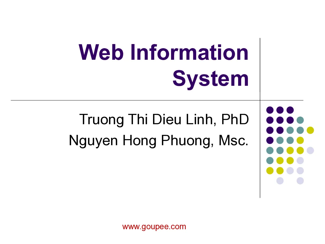 Bài giảng Web thế hệ mới - Chương 1: Giới thiệu chung