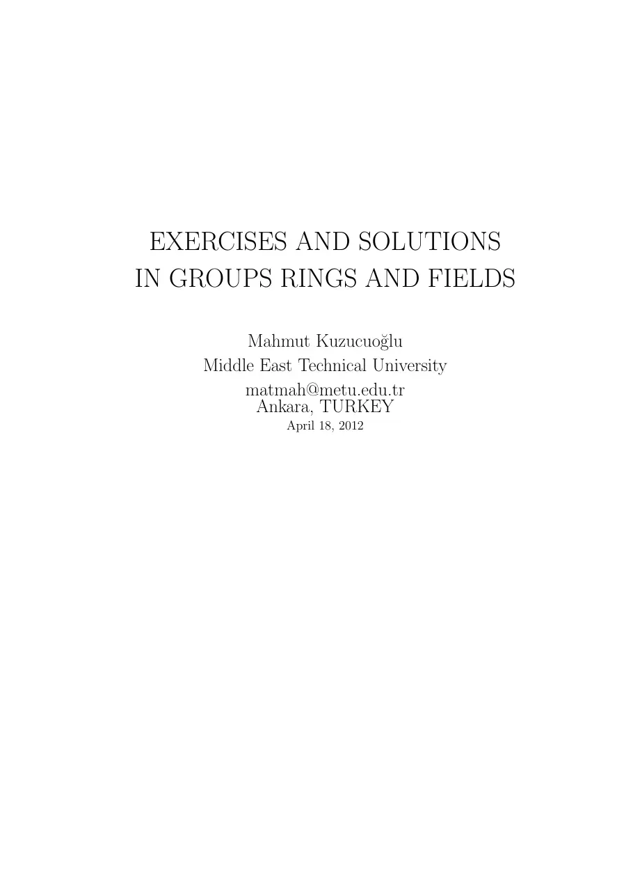 Undergraduate Algebra Problems and Solutions
