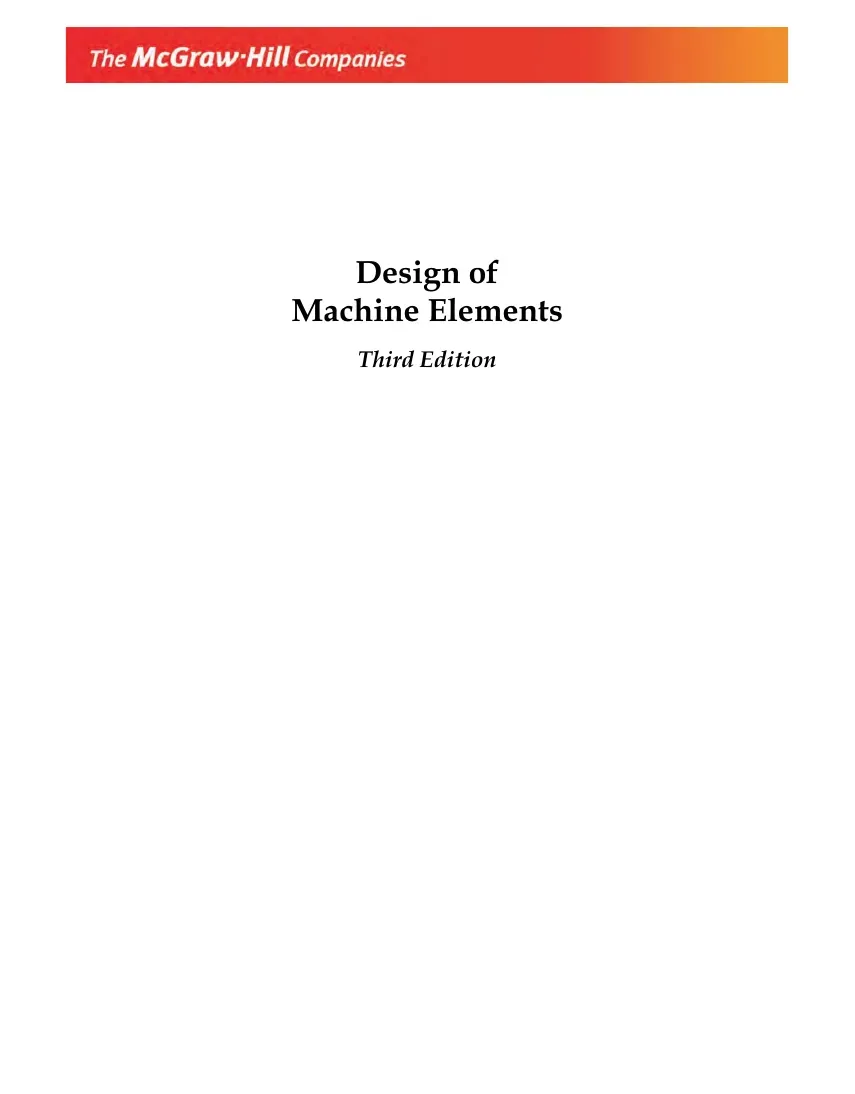 Design of Machine Elements (Thiết kế các phần tử máy) - V B Bhandari