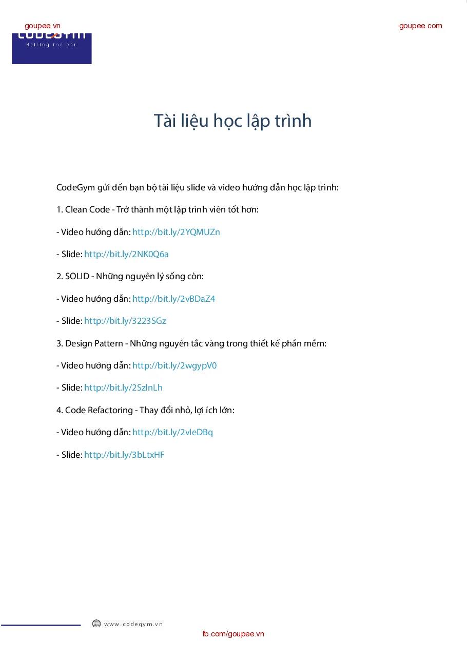 Bộ tài liệu các kỹ năng lập trình