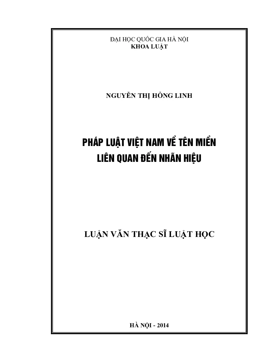 [LV thạc sĩ] Pháp luật Việt Nam về tên miền liên quan đến nhãn hiệu - TG.Nguyễn Thị Hồng Linh