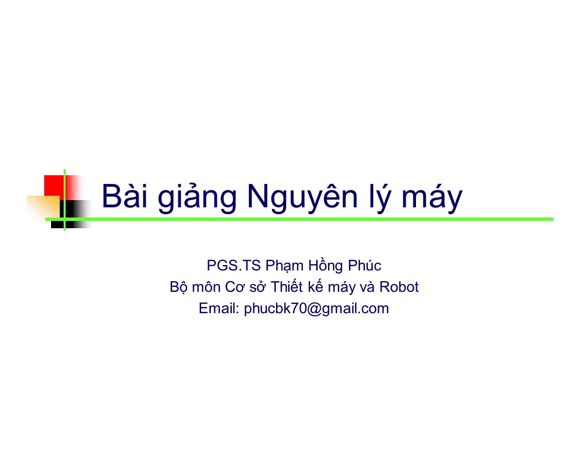 Cơ cấu bánh răng (Bài 5) - Phạm Hồng Phúc