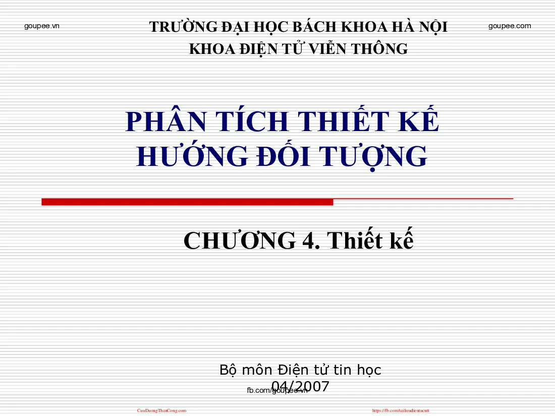 Phân tích thiết kế hướng đối tượng - Chương 4.2 (HUST) GV.Phạm Ngọc Nam