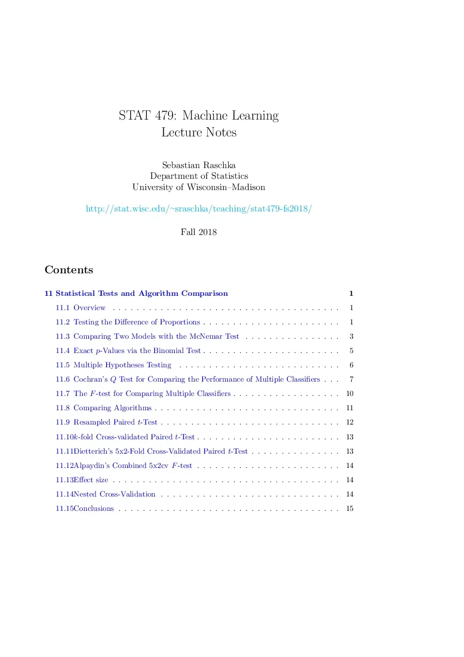Eval algo notes (11) (Các kiểm định thống kê và so sánh thuật toán) - Sebastian Raschka