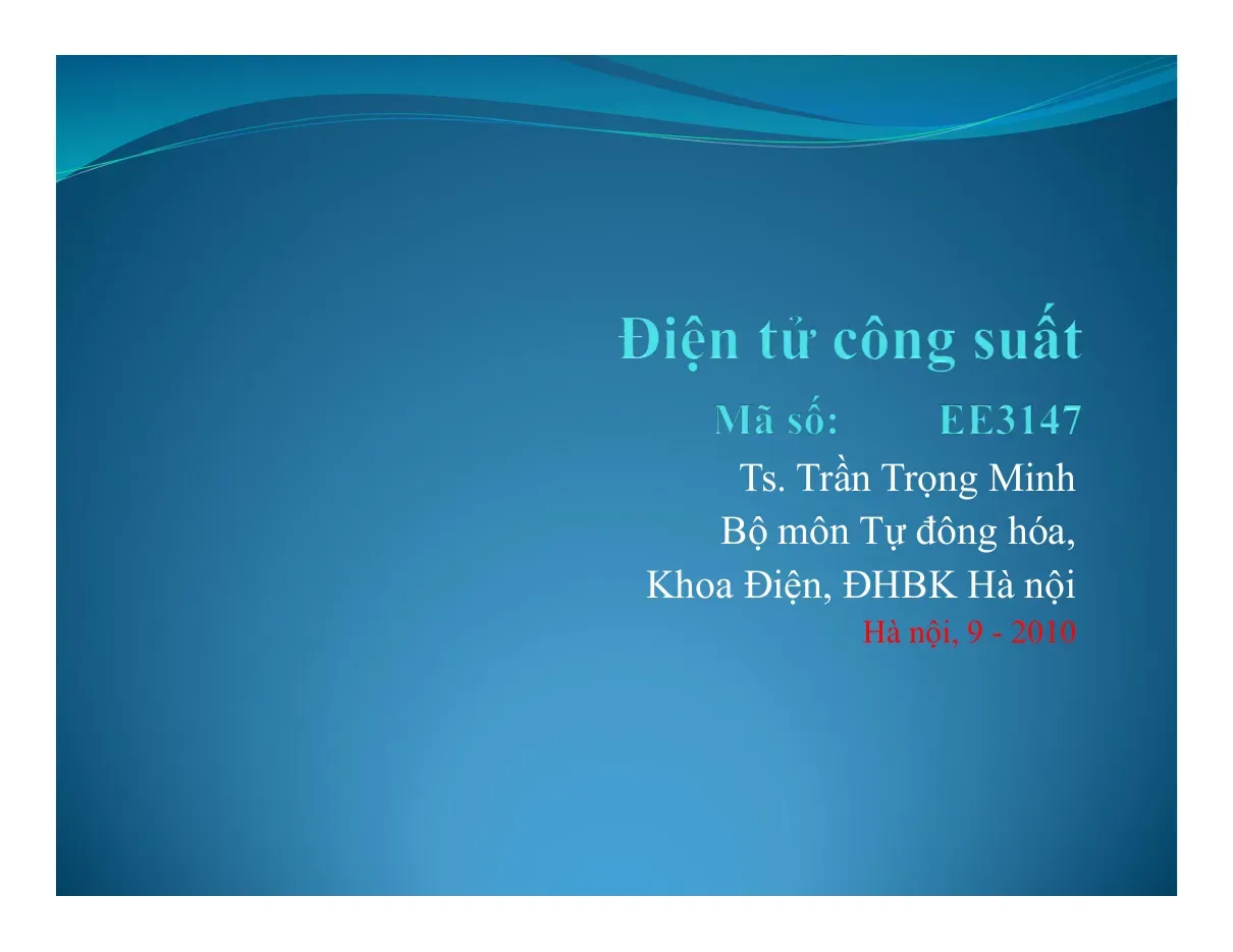 Điện tử công suất Chuyenmach NLPT - Trần Trọng Minh