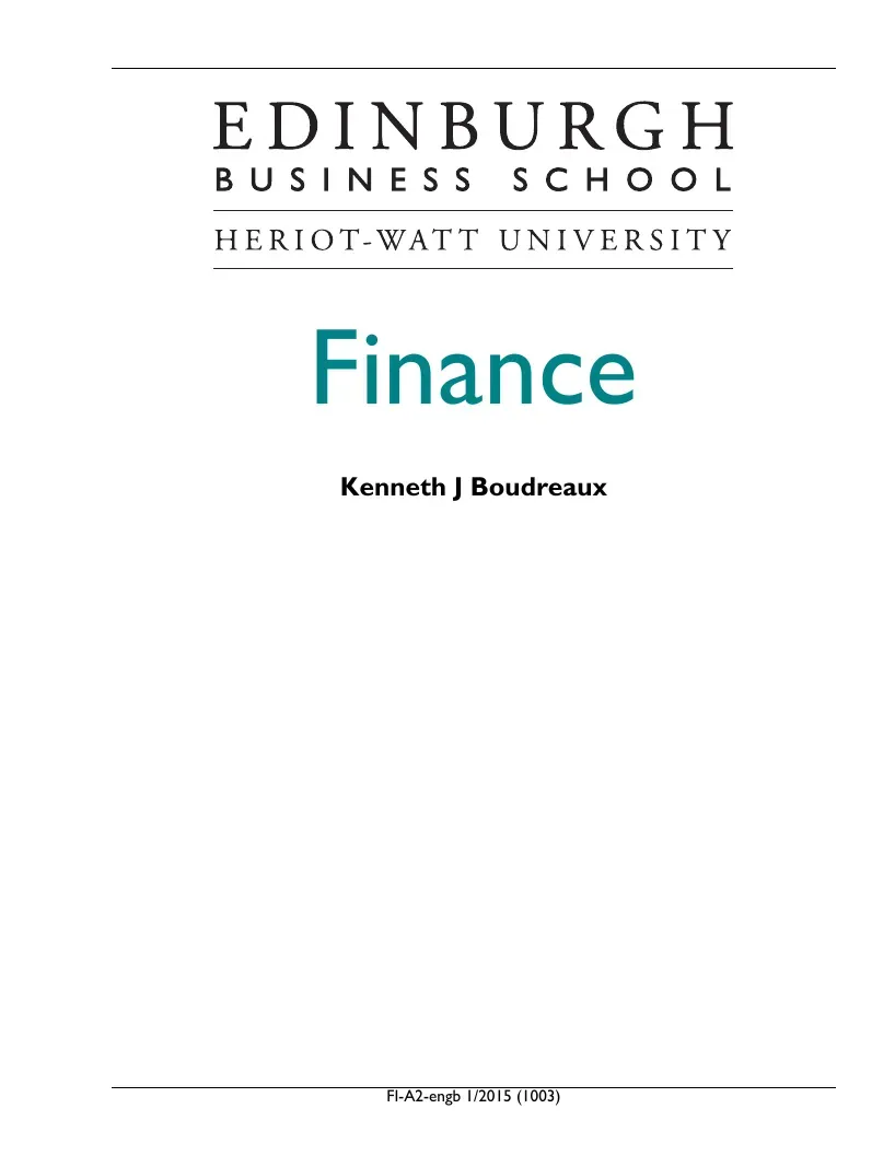 Giáo trình môn Finance - EBS - Kenneth J Boudreaux