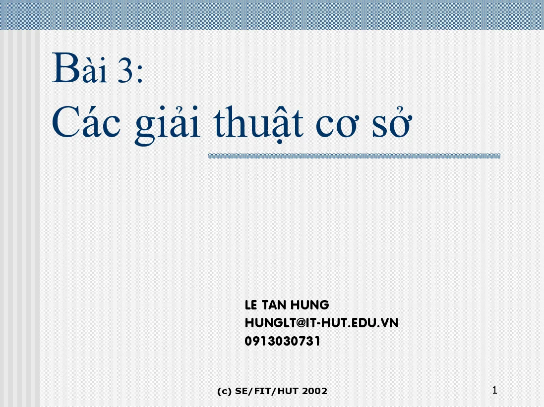 Đồ họa hiện thực ảo - Bài 3 (HUST) GV. Lê Tấn Hùng