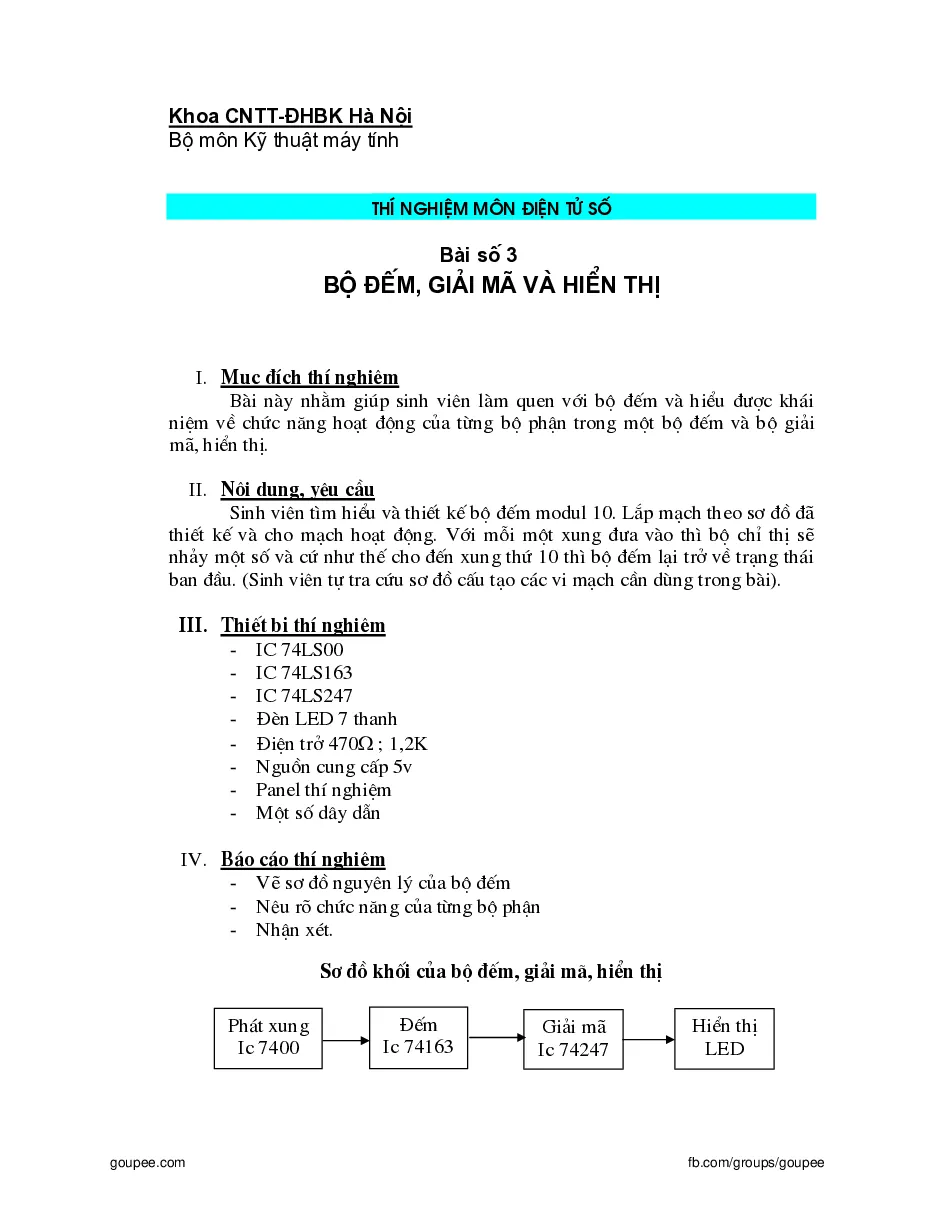 Thí nghiệm Điện tử số HUST (P3)