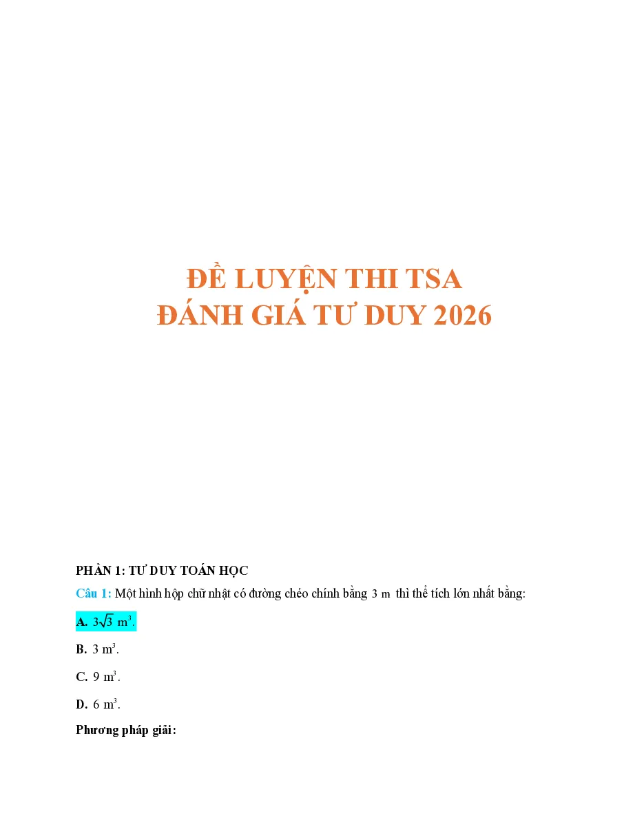 Đề thi TSA