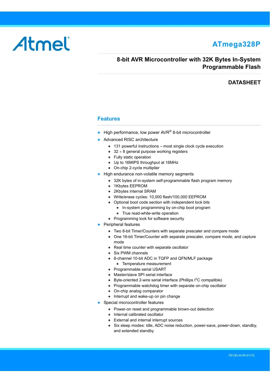 ATmega328P Datasheet (Tài liệu kỹ thuật ATmega328P)