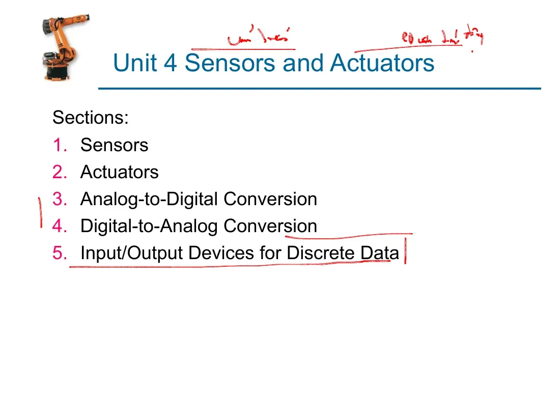 Sensors and actuators (Unit 4) (Cảm biến và cơ cấu chấp hành)
