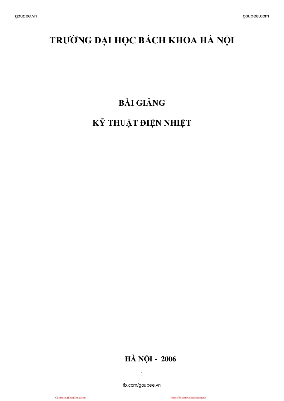 Slide Kỹ thuật điện nhiệt HUST