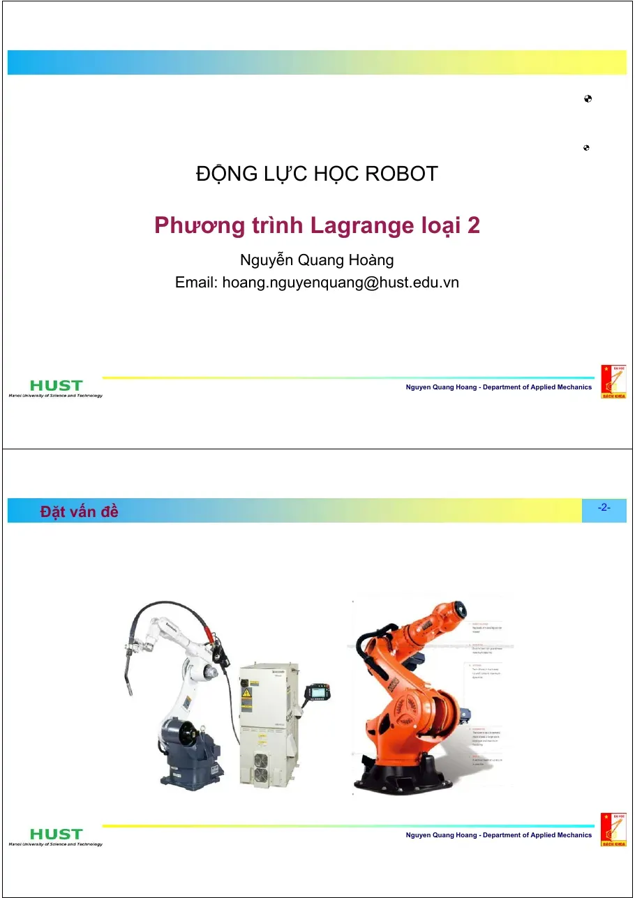 Robotics 9 2 Dynamics serial robot Lagrange 2