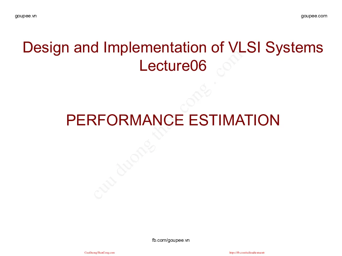 Thiết kế VLSI - Bài 6 (HUST) Thầy Nguyễn Vũ Thắng
