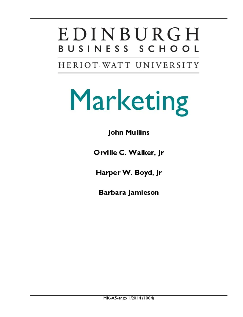 Marketing Book (Giáo trình môn Marketing) - EBS - John Mullins và Orville C. Walker