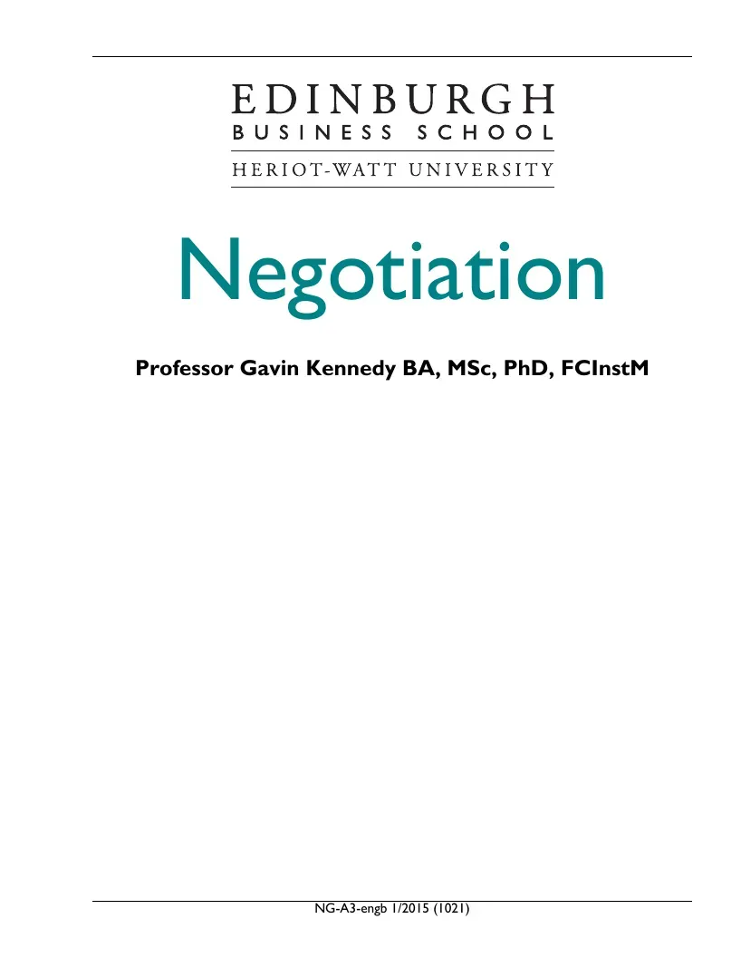 Negotiation (Đàm phán) - Gavin Kennedy