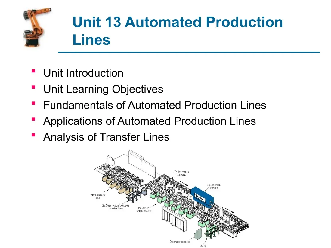 Automated Production Lines (Unit 13)