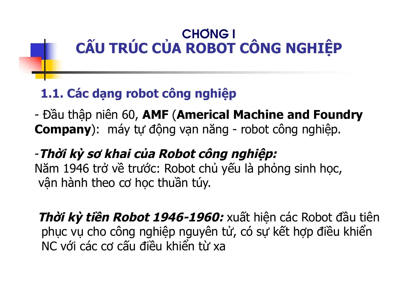 Cấu trúc Robot công nghiệp (Chương I)