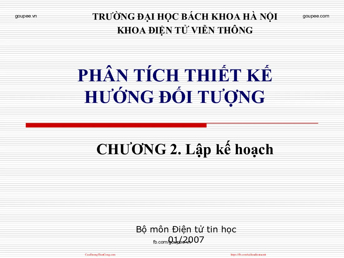 Phân tích thiết kế hướng đối tượng - Chương 2.1 (HUST) GV.Phạm Ngọc Nam